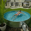 1,117 gal. Galvanized Round Tank, 10 ft. L x 10 ft. W x 2 ft. H (120 in. x 120 in. x 24 in.)